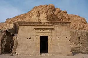 Hathor: Valley of the Artisans. Temple of Hathor and Maat. Outside v