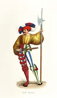 Garters: Valtein, German Landsknechte halberdier, 16th century