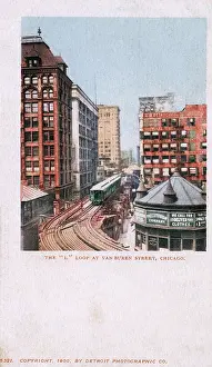 Buren: Van Buren Street Loop - Elevated Railway, Chicago, USA