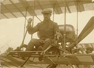 Farman: Van den Born on his Farman Biplane