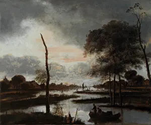 Neer: Van Der Neer - River view: Evening