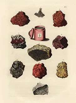 Quicksilver: Varieties of minerals and resins including