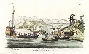 Ferrario: Various naval vessels of the Vietnamese