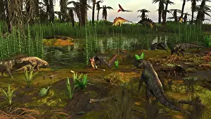 Variation: Various prehistoric animals occupy the wetlands