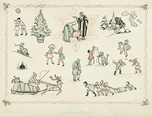 Sledging: A variously themed Christmas card