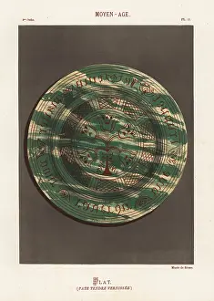 Varnish: Varnished soft-paste plate decorated with