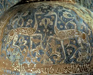 Andalusians: Vase of 14th c. type Alhambra decorated with plant
