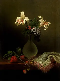 Strawberries: A Vase of Corn Lilies and Heliotrope