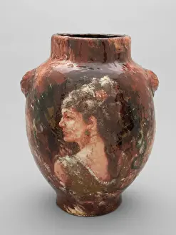 Enamelled: Vase made of enamelled terracotta