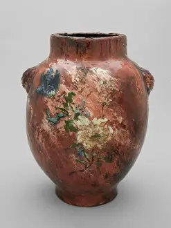 Enamelled: Vase made of enamelled terracotta