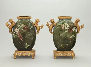 Enamelled: Vase made of enamelled terracotta