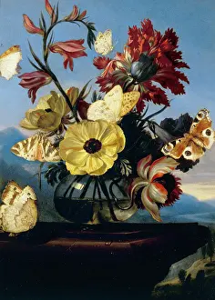 Morta: Vase of flowers with a