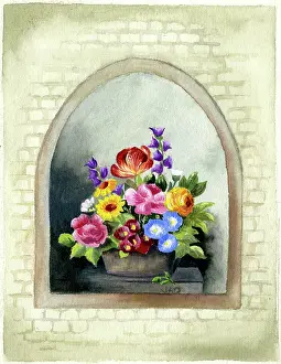 Alcove: Vase of flowers in an alcove