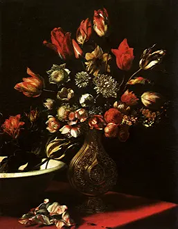 1622: A Vase of Flowers and a Basin