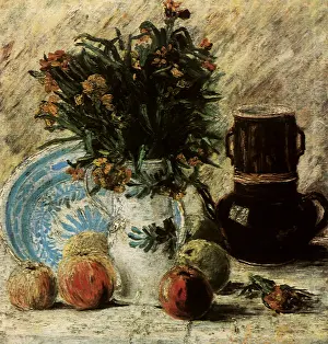 Coffeepot: Vase with Flowers, Coffeepot and Fruit, by Van Gogh