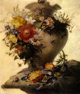 Grasses: Vase of Flowers, Marigold