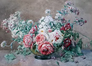Fran Ois: A Vase of Flowers – roses, phlox etc