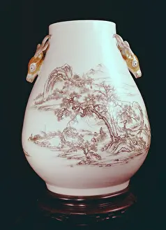 Ching: Vase with Landscape. 1736-1796. Decorated with