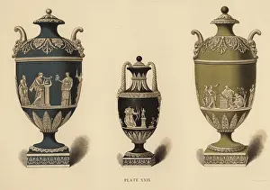 Griggs: Vase with reliefs of the nine Muses, nymphs