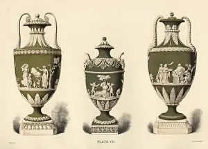 Templeton: Three vases showing reliefs