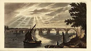 Porches: Vauxhall Bridge on the River Thames in 1817