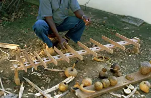 Mbande: Venancio Mbande assembling timbila xylophone