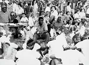 Mbande: (Venancio Mbande and his group). Venancio at ILAM opeining