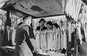 Delft: Vending stand for ties in Delft. 9th April 1959