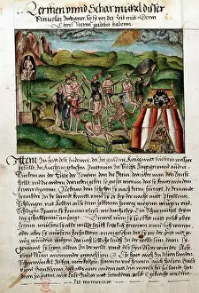 Libra: Venezuelans attacking Spanish conquistadors. Coloured