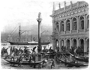 Gondoliers: Venice Flood in Saint Mark's Square