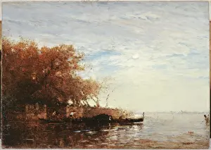 Ziem: Venice, french garden in the moonlight