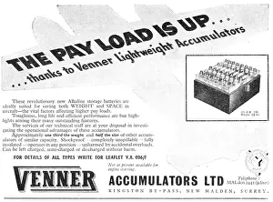Accumulators: Venner Lightweight Aircraft Accumulators 1950