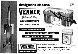 Venner: Venner Silver-Zinc Accumulators For Guided Missiles