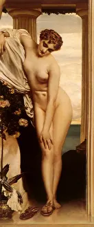 Disrobing: Venus Disrobing for the Bath, by Leighton