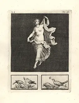Ercolano: Venus gracefully dancing at a banquet of the gods