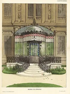 Horticole: Verandah with stairs and wrought-iron work