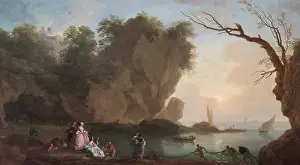 Vitoria: Vernet - Sunset: View over a Bay with Figures