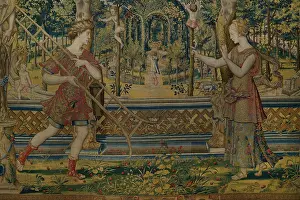 Metamorphosis: Vertumnus and Pomona. Detail of the tapestry