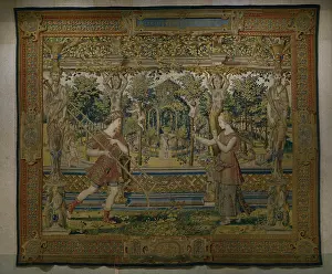 Metamorphosis: Vertumnus and Pomona. Tapestry