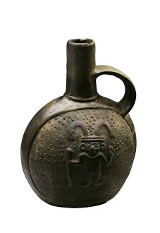 Incas: Vessel with mythical character. Ceramic. Chimu-Inca culture