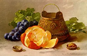 Halves: Vessel with Orange, Grapes