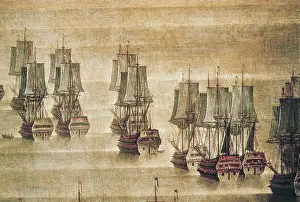 Correr: Vessels arranged for the battle (17th c.). Detail