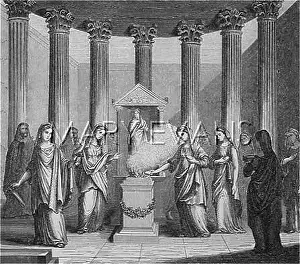 Safekeeping: Vestal Virgins performing a ceremony, Classical Rome