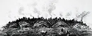 1831: Vesuvius. Front of a stream of lava on Vesuvius