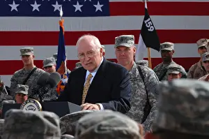Cheney: Vice President Dick Cheney speaks to a crowd ?