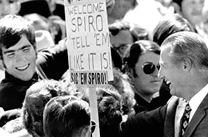 Combative: Vice President Spiro Agnew was greeted by ?