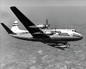 Vickers 759 Viscount (forward view) banking of TF-ISU
