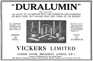 Duralumin: Vickers Duralumin 1919 Advert