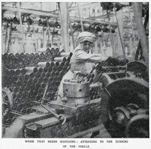 Boring: Vickers Munition Factory - Turning of the Shells 1915