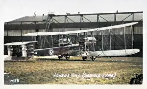 Hanger: Vickers Vimy British heavy bomber biplane